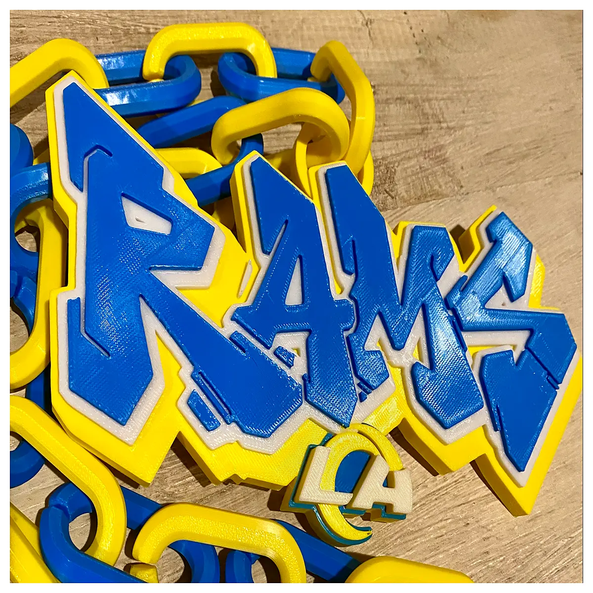 Los Angeles Rams Graffiti Trendy Chain Necklace Sports Pendant Team Merchandise Hip Hop Style Chain