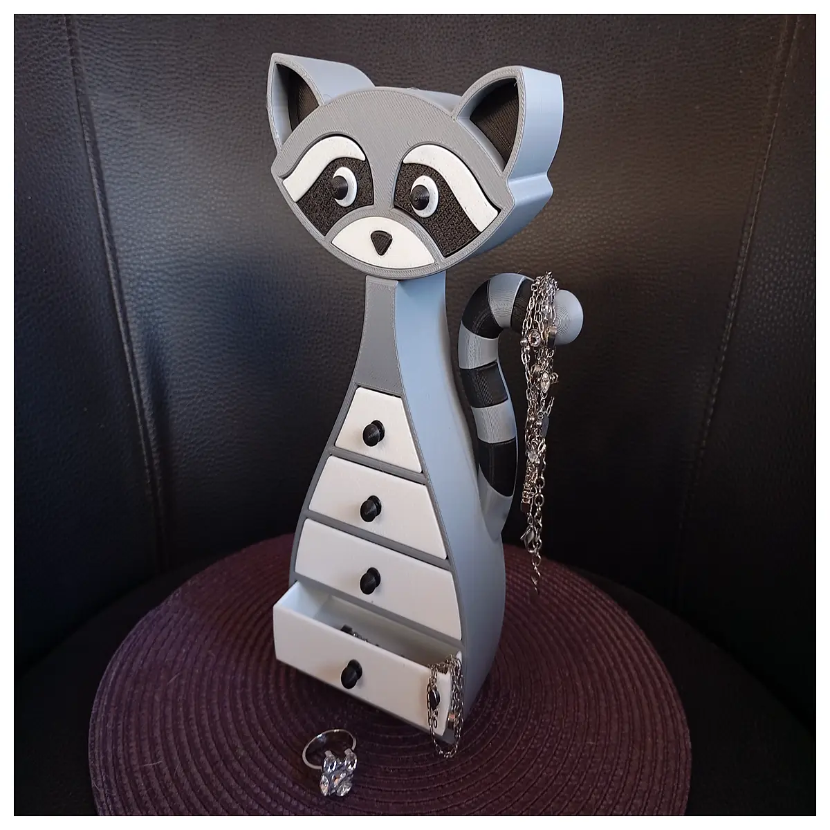 Raccoon Drawer Jewelry Box Store Jewelry Gems Accessories Storage Box Gift Box Drawer Organizer