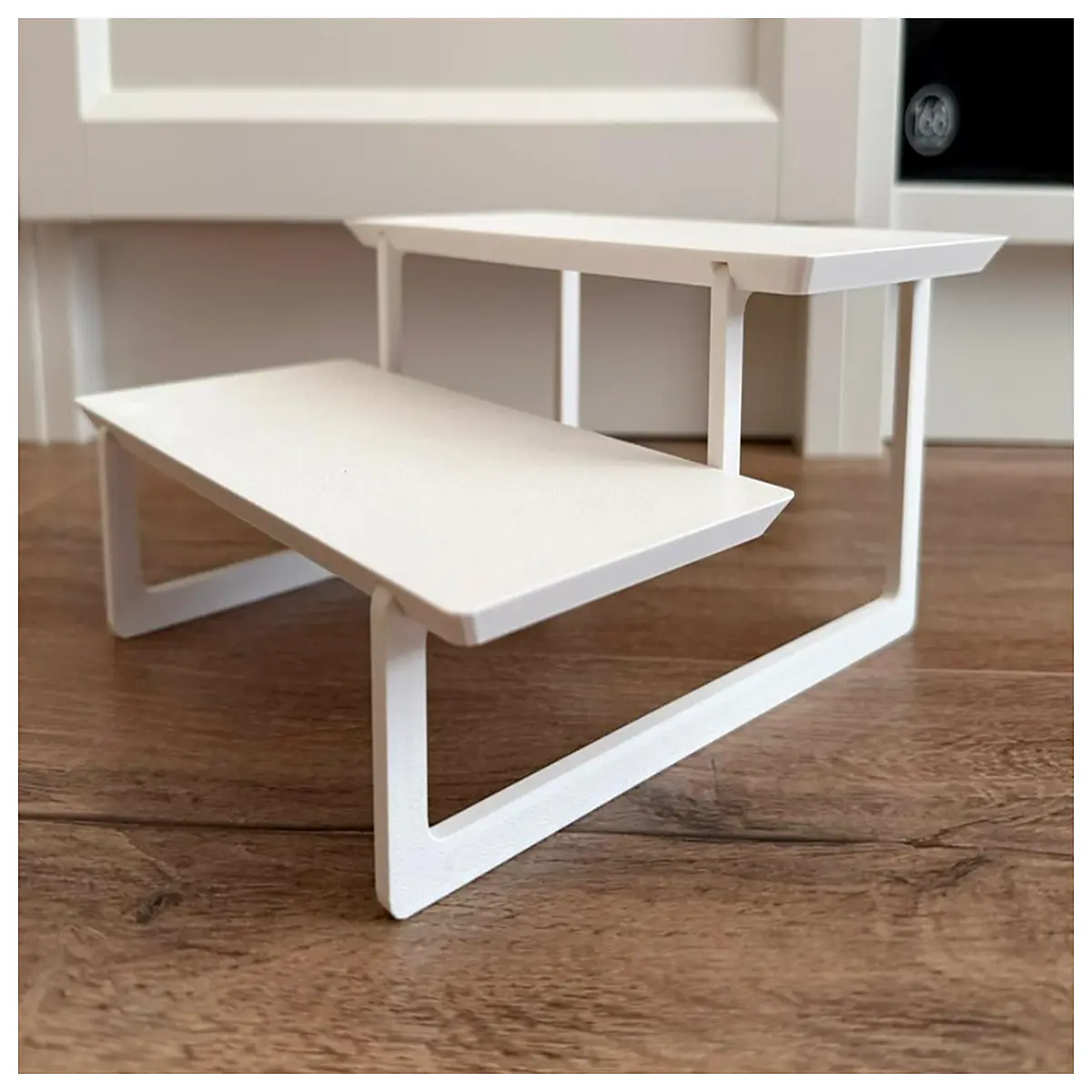 2 tier shelf organizer for retail store countertop merchandise rack