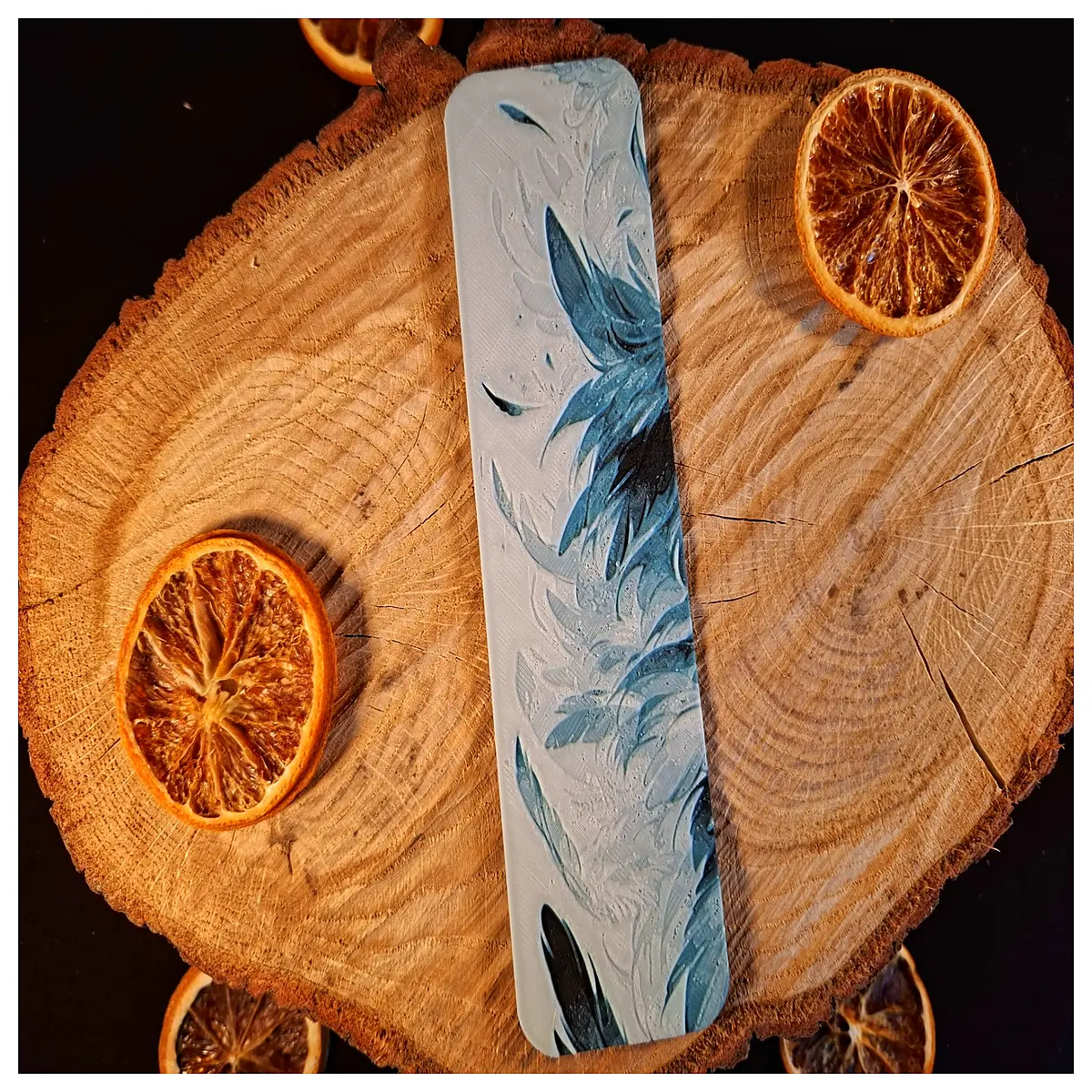 Blue Feather Bookmark Creative Bookmark Student Gift Memorial Keepsake Paper Bookmark Decoration