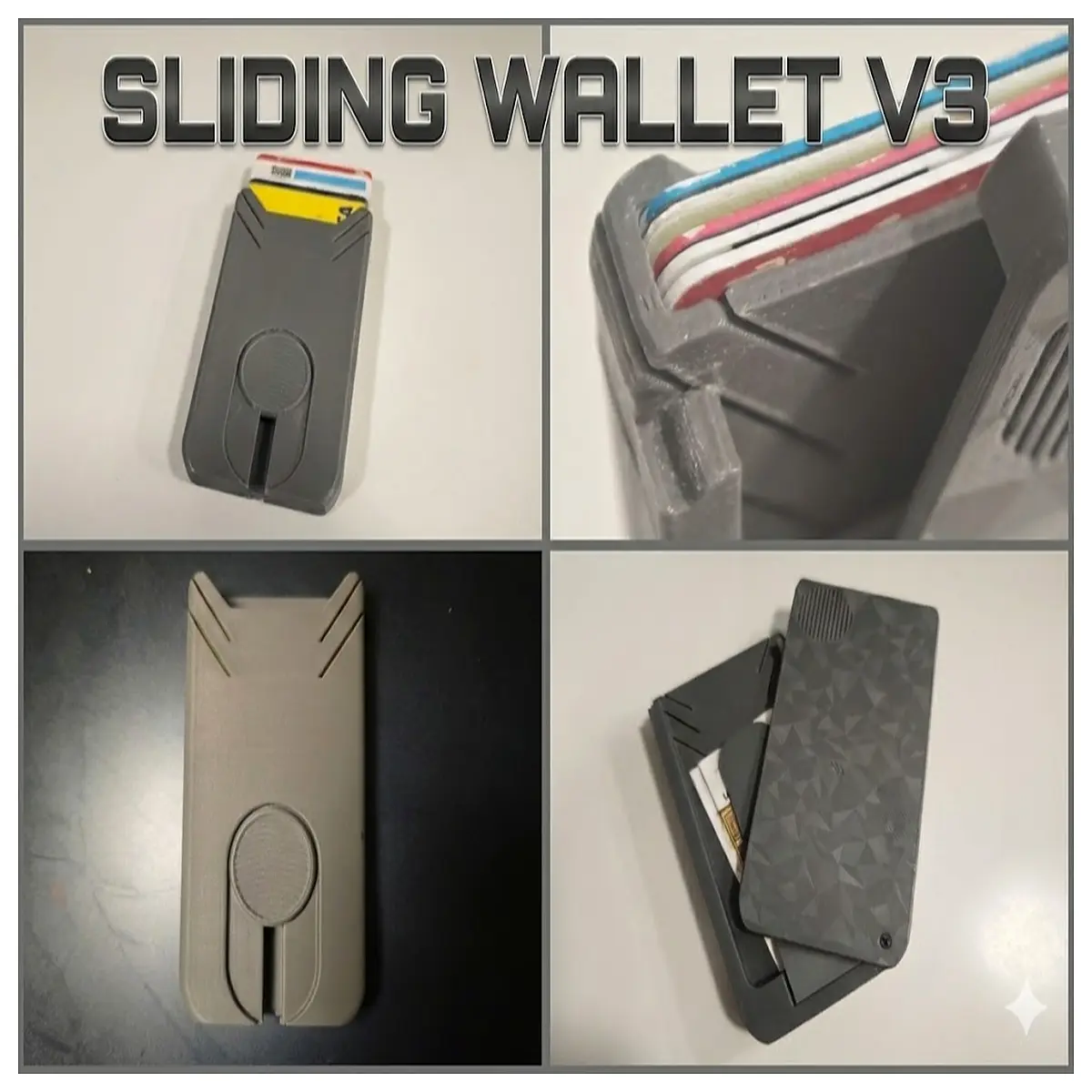 Flip Wallet V36 Card Holder Multi Card Slot Cash Separator Mobile Stand Wallet Clip