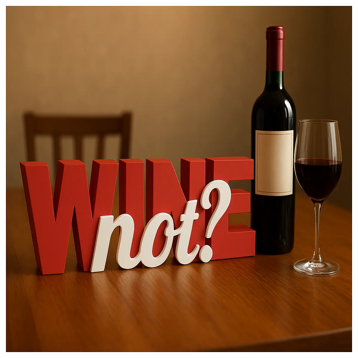 Wine Decor Sign 3D Wine Label Wine Lover Gift Wall Decoration Drinking Accessories