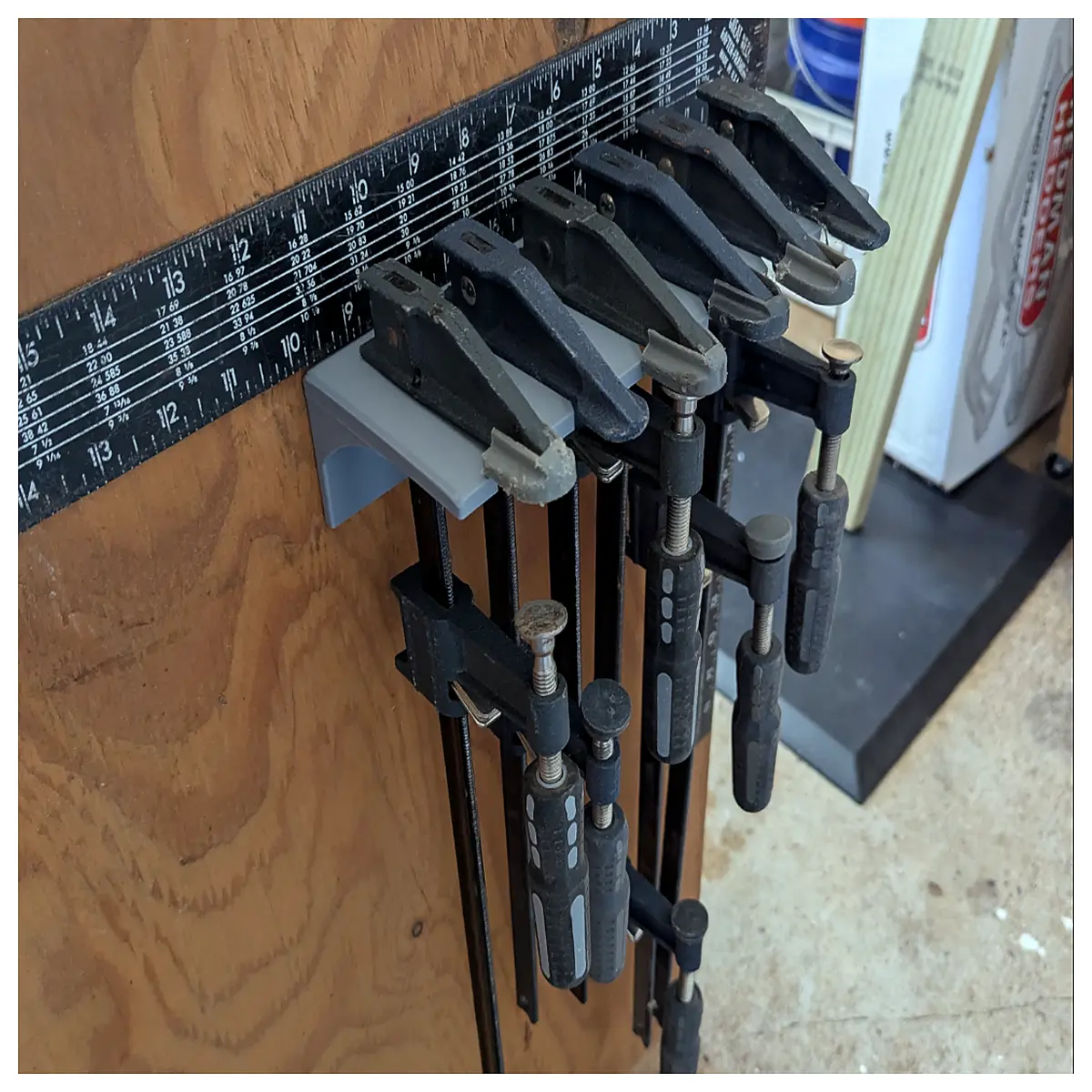 F Type Clip Hanger Shelf 6 Clip Hooks Mounting Bracket Wall Mounted Industrial Warehouse Receiving Rack Accessories