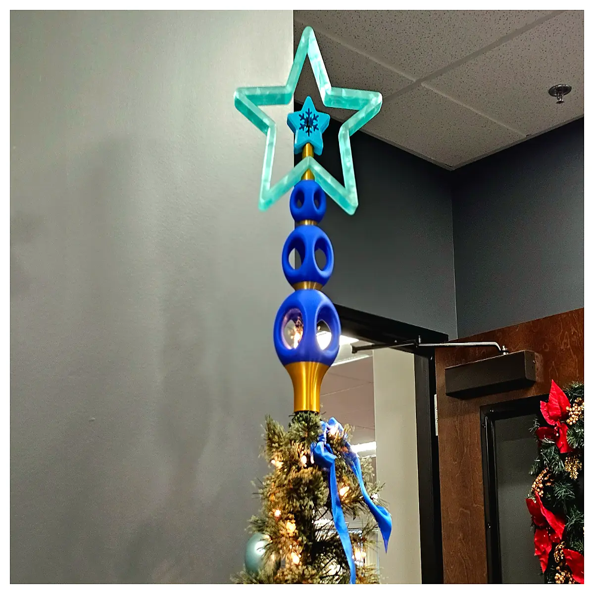 Christmas Tree Star Ornament Star Lights Festive Decoration Christmas Tree Accessories Top Star Display