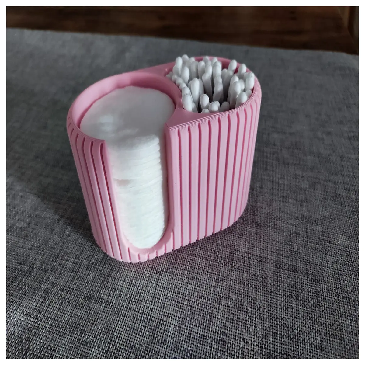 japandi cotton pad holder organizer desktop vanity storage box for cotton balls swabs skincare routine accessories tidy