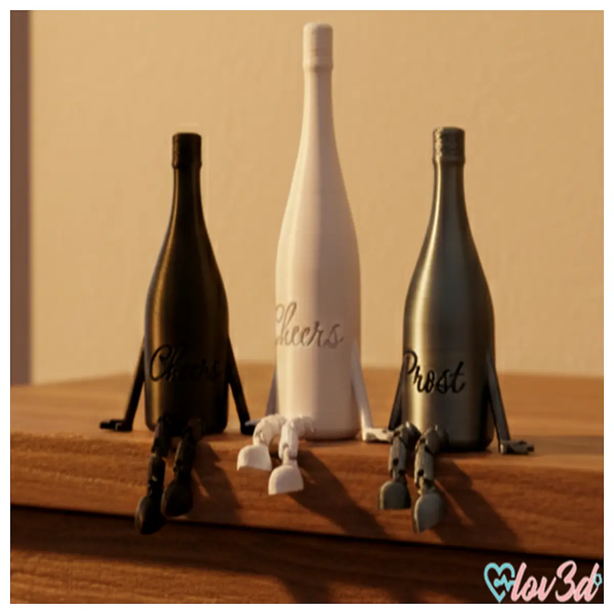 champagne bottle statue for home decor standing toast figure weddings birthdays bar shelf ornament celebratory drinkware piece