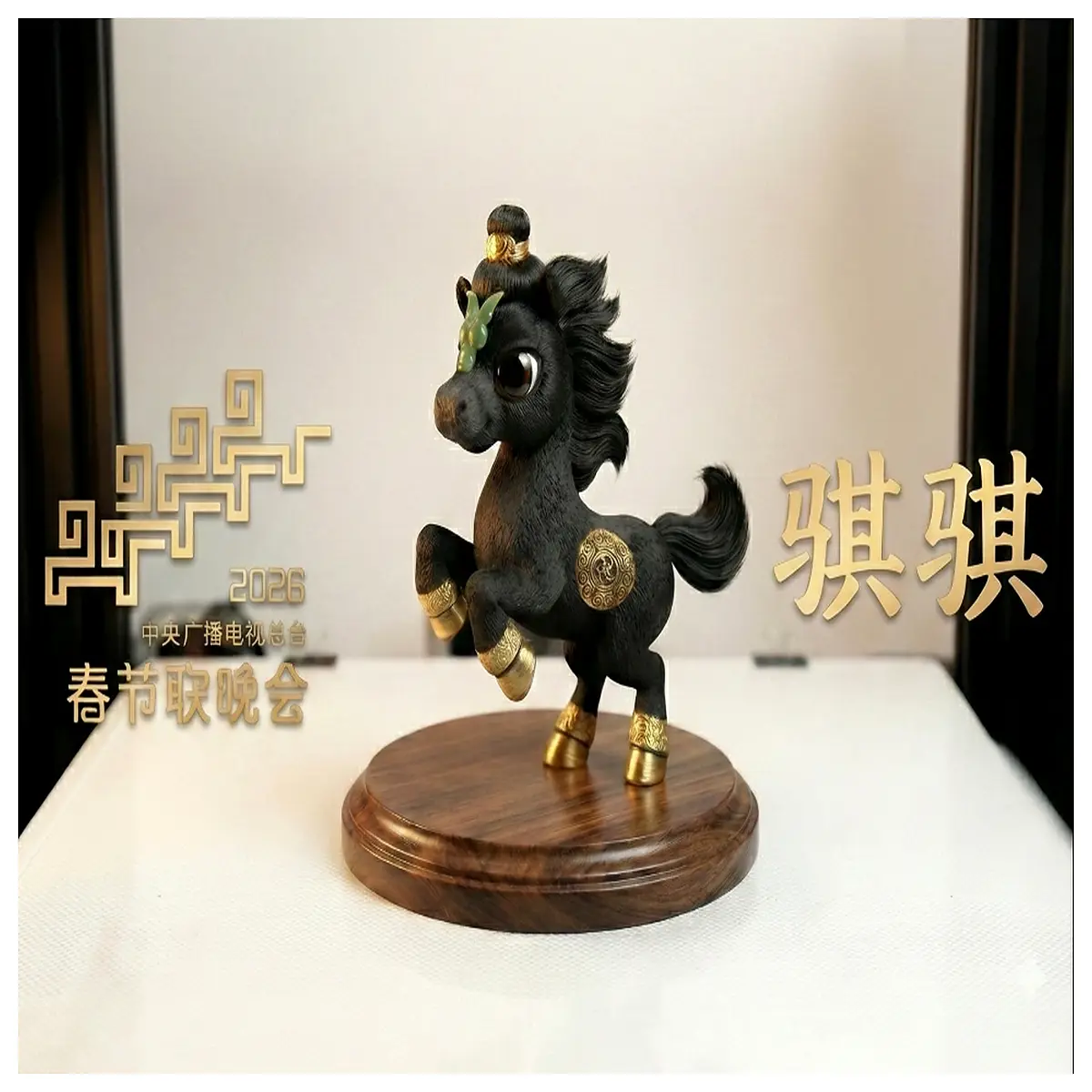 Qiji Chihheng 2026 Spring Festival Lucky Mascot Figurine Horse Year Decoration Gift Item Festive New Year Ornament