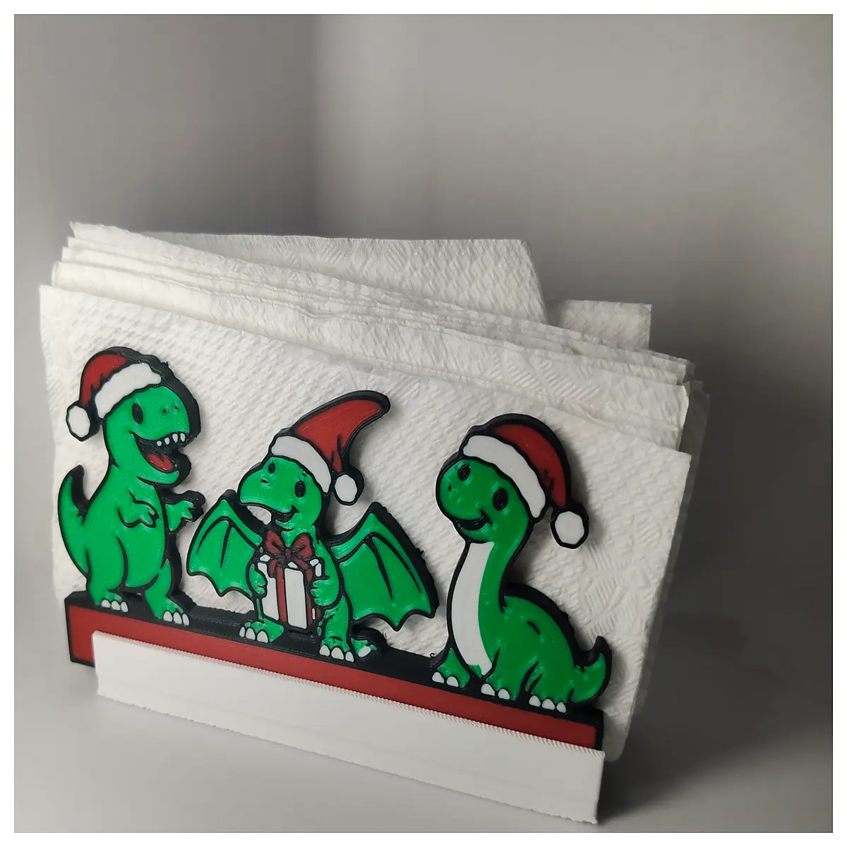 christmas napkin holder dinosaur party decor table setting holiday kids