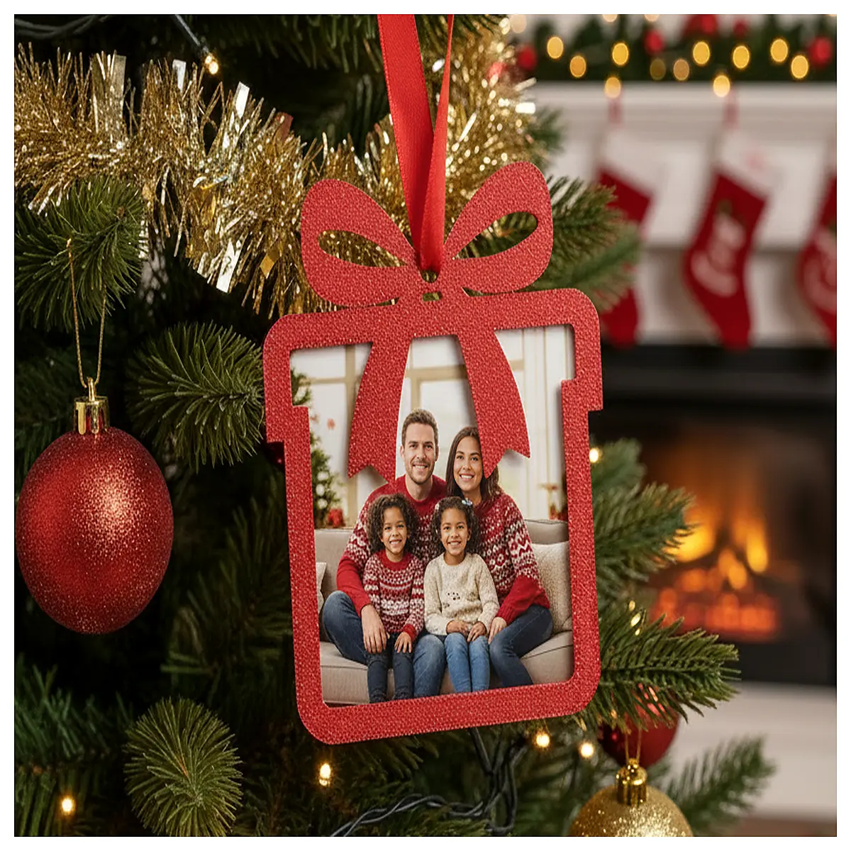Christmas Gift Photo Frame Snap Frame Holiday Picture Decor Family Memories Card Holder Warm Display