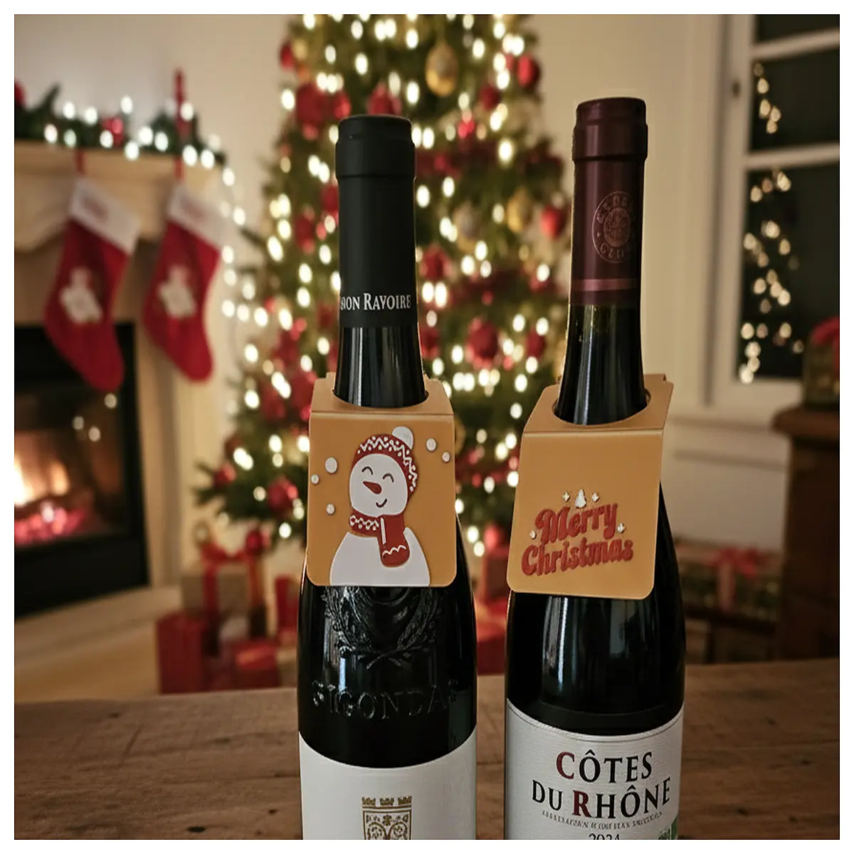 christmas wine labels custom holiday party favor stickers personalized bottle decals for xmas gifts
