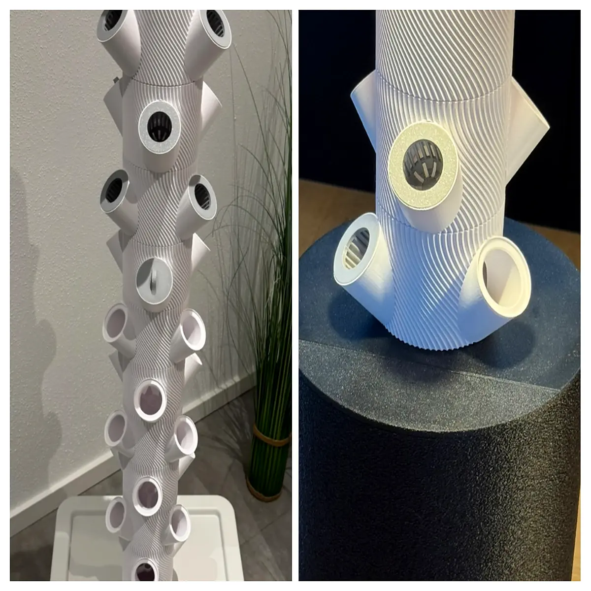 GrowTower 3D Printed Hydroponic System Smart Vertical Farming Home Vegetable Garden Small Space Efficient