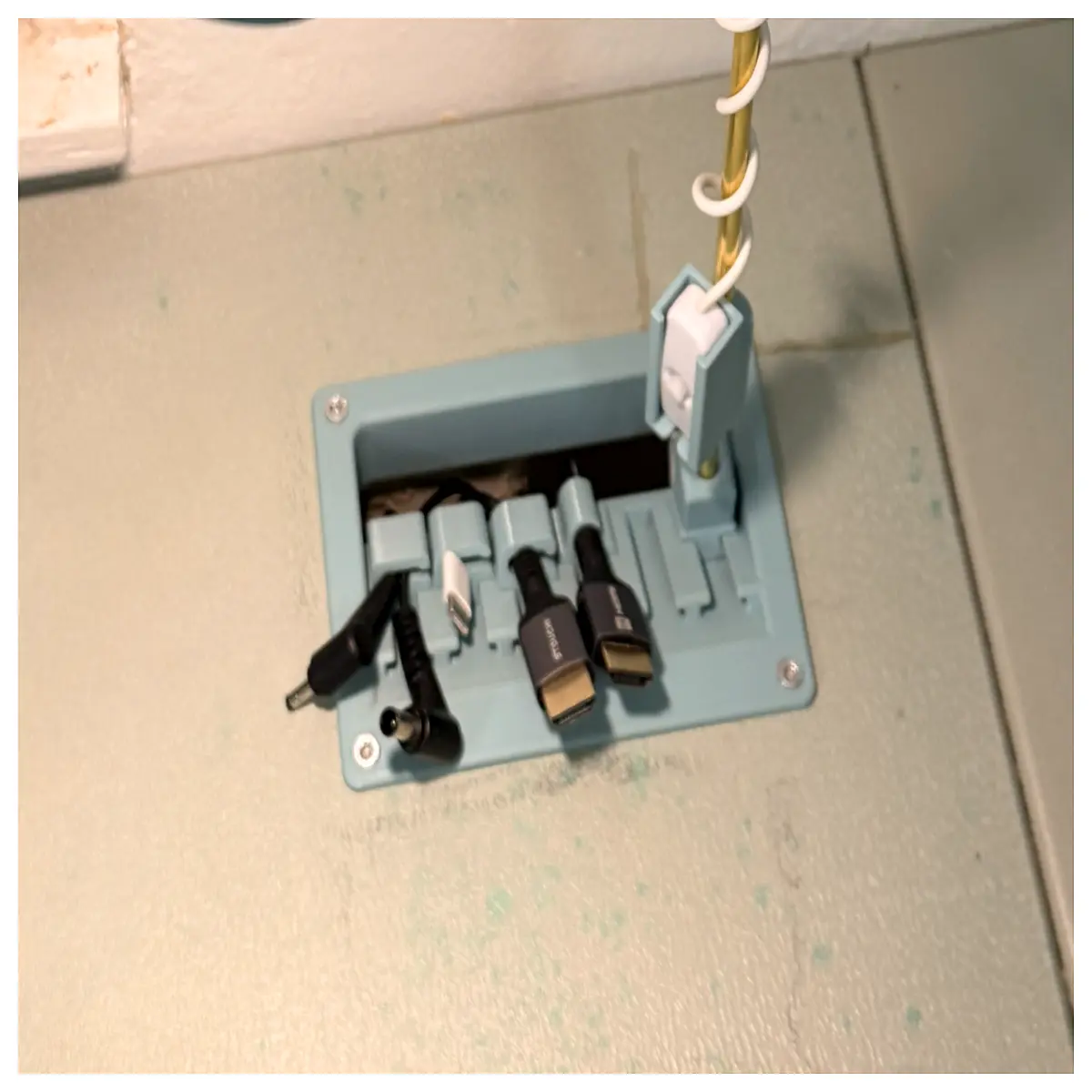 MHS MS Built in Desktop Cable Hole Phone Stand Desk Mount Holder Accessory Installation