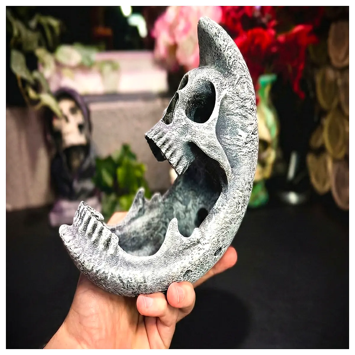 gothic skull moon dice tower for tabletop rpg dnd dungeons dragons dungeon master accessories spooky party decor