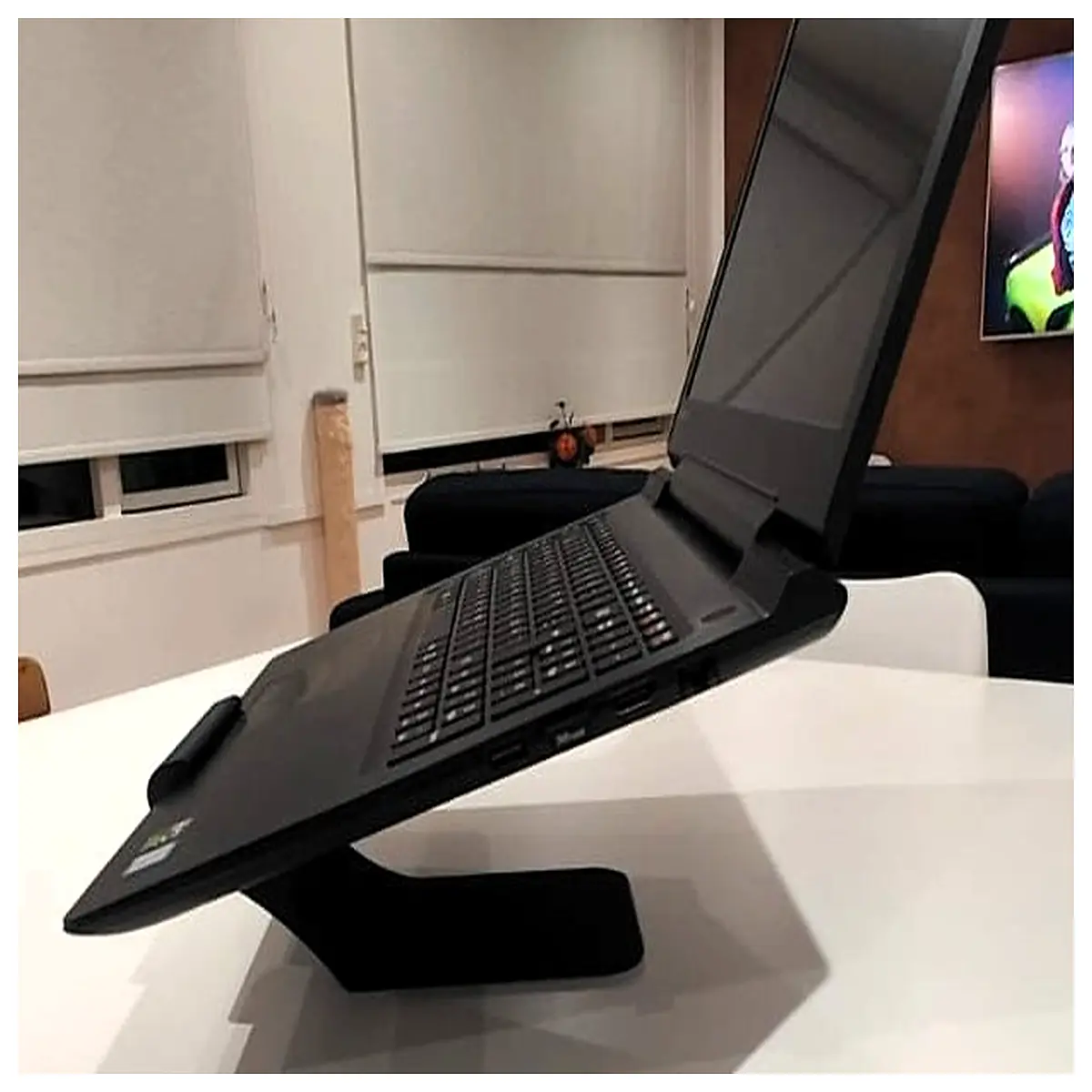 ergonomic laptop riser adjustable aluminum for desk organization posture correction
