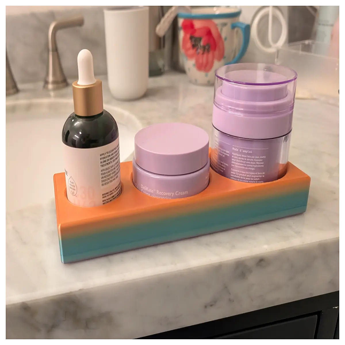 dr idriss large lotion dispenser holder organizer for bathroom vanity countertop skincare bottles storage rack