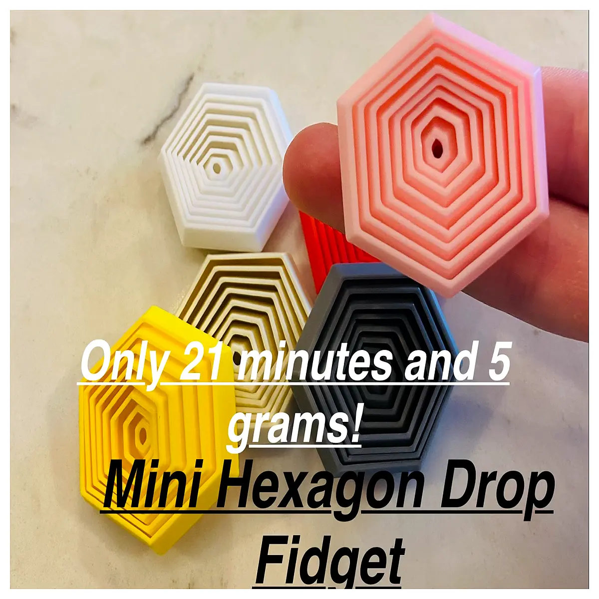 Mini Hexagonal Falling Puzzle Cube Stress Relief Toy Fidget Cube Anxiety Relief Brain Teaser