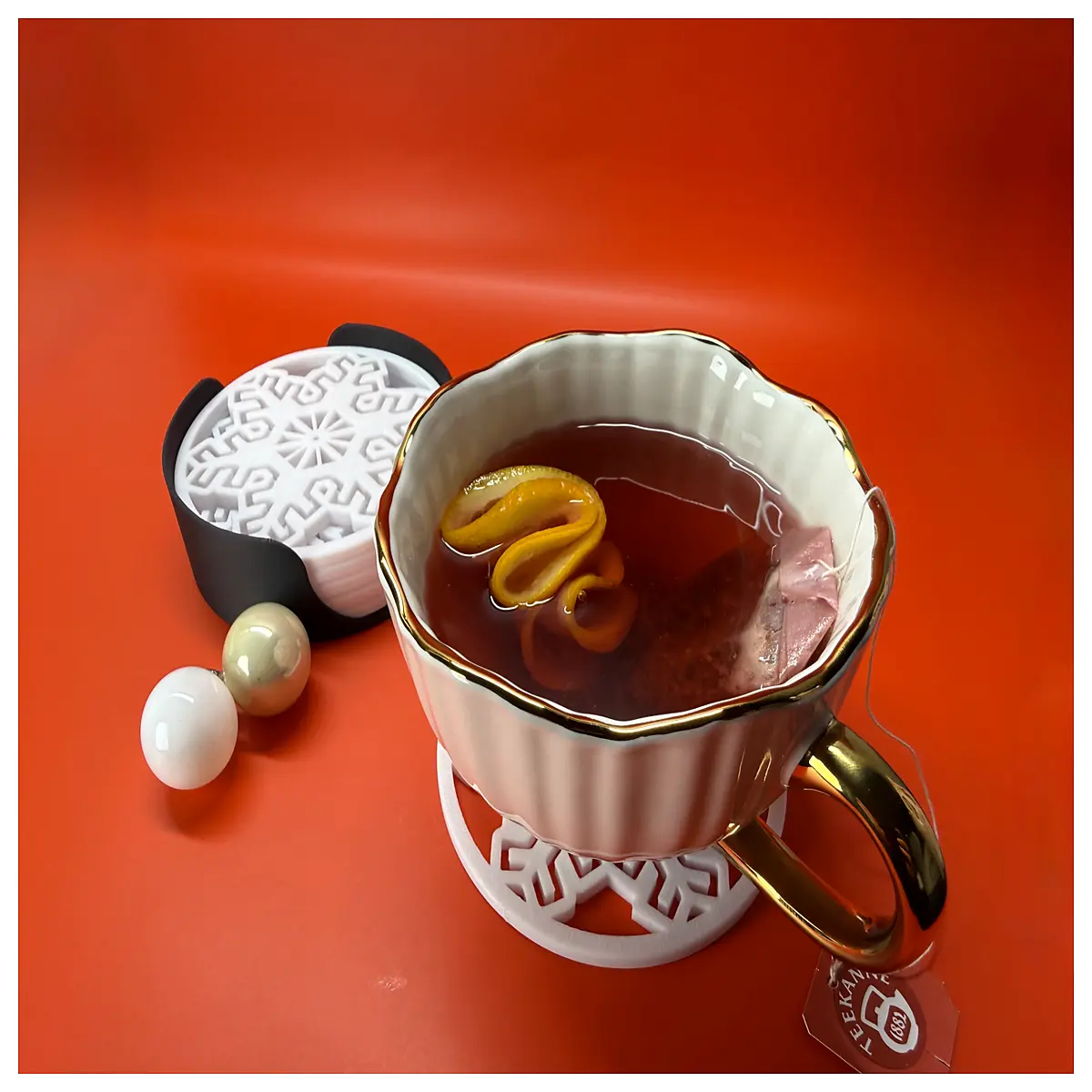 Snowflake Cup Mat Creative Design Car Office Desk Decoration Leakproof Anti Slip Ice Block Pad Simple Practical