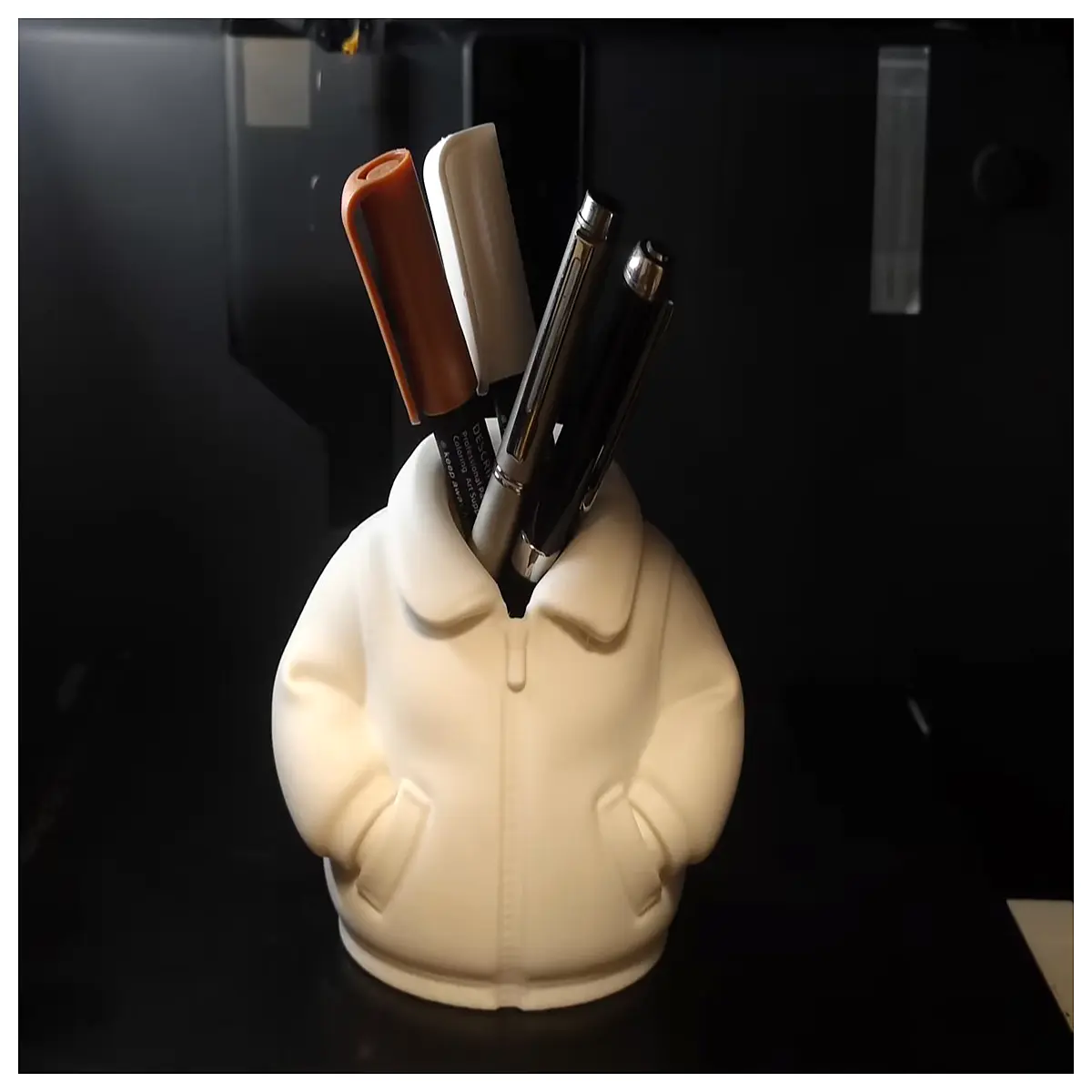 leather pen holder desk organizer vintage leatherette cup for office supplies