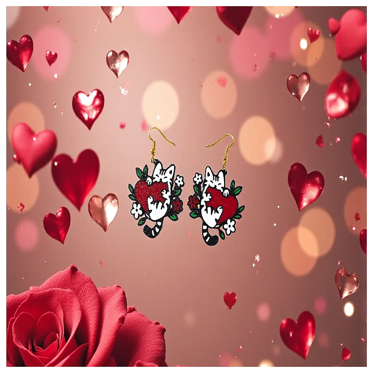 Cute Cat Earrings Sweet Kitten Ears Jewelry Women Design Accessories