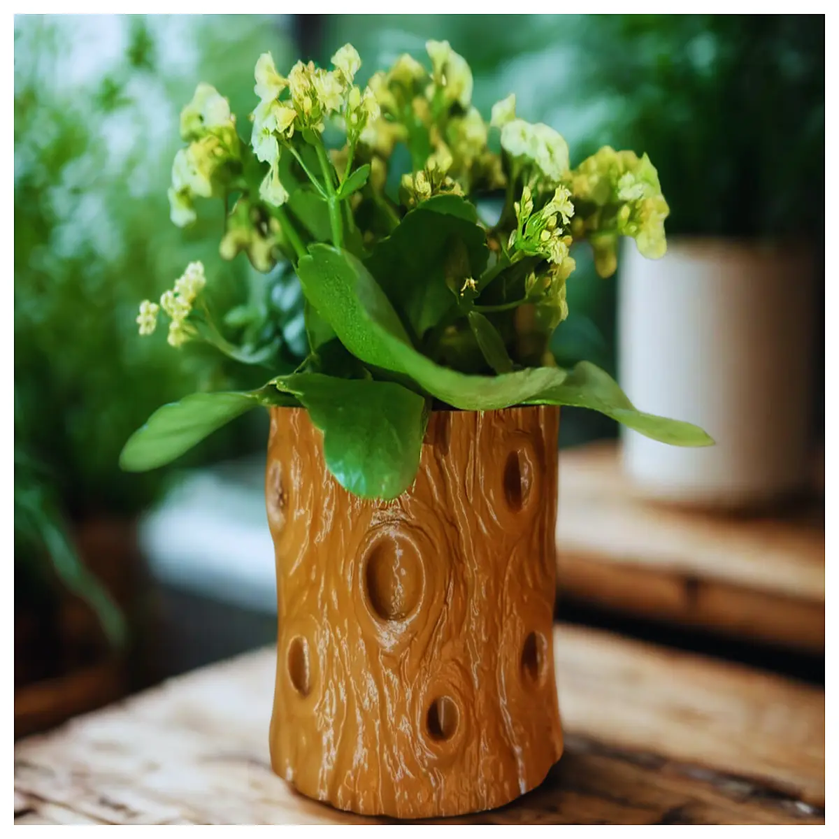 Tree Trunk Planter Decoration Wood Grain Bonsai Support Tree Trunk Accent Indoor Plant Accessories