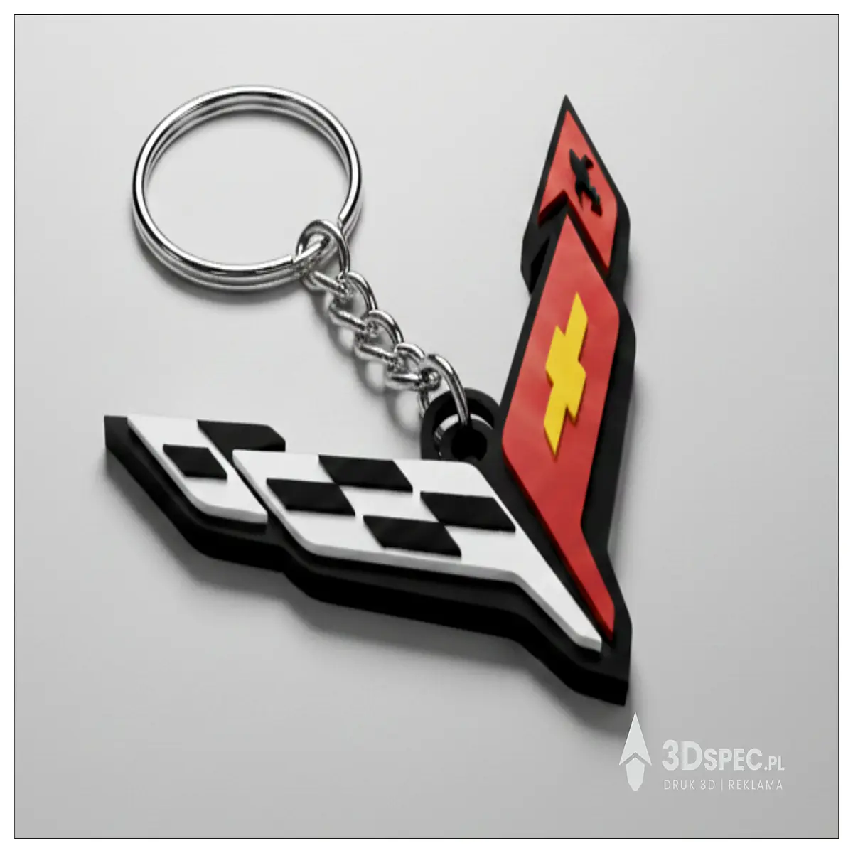 Corvette C8 Emblem Keychain Corvette Collectible Car Accessory Memorial Keyring Auto Decoration
