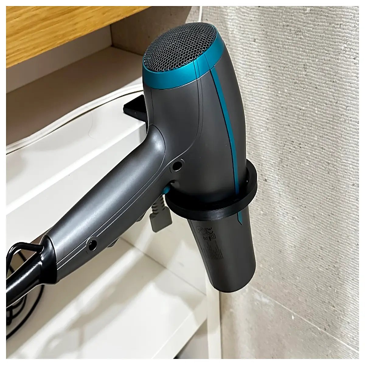 hair dryer holder wall mount for bathroom vanity drying rack organizer
