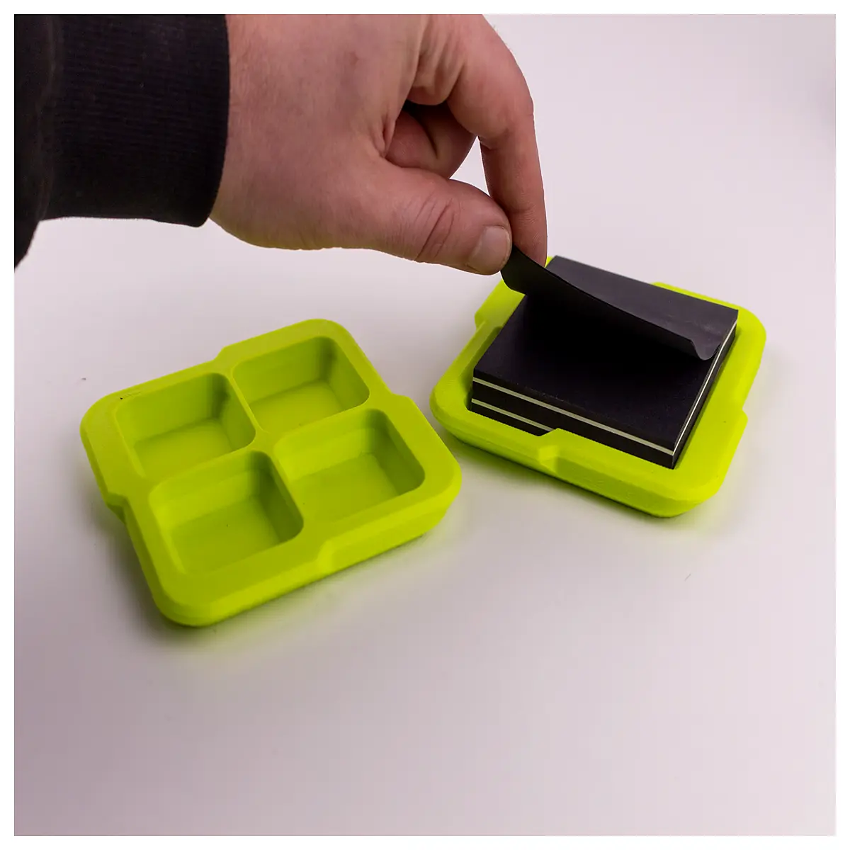 desktop organizer with memo holder and sticky note multi compartment tray for office supplies sorting