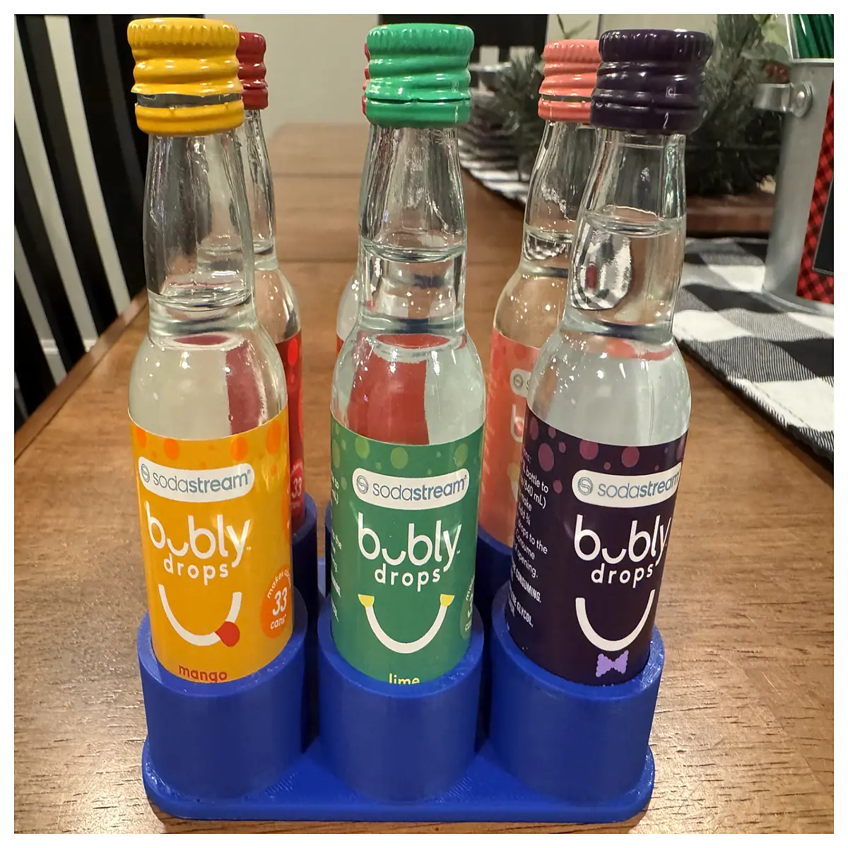 bubly flavored syrup rack holder for sodastream 6 bottles organizer countertop storage drip