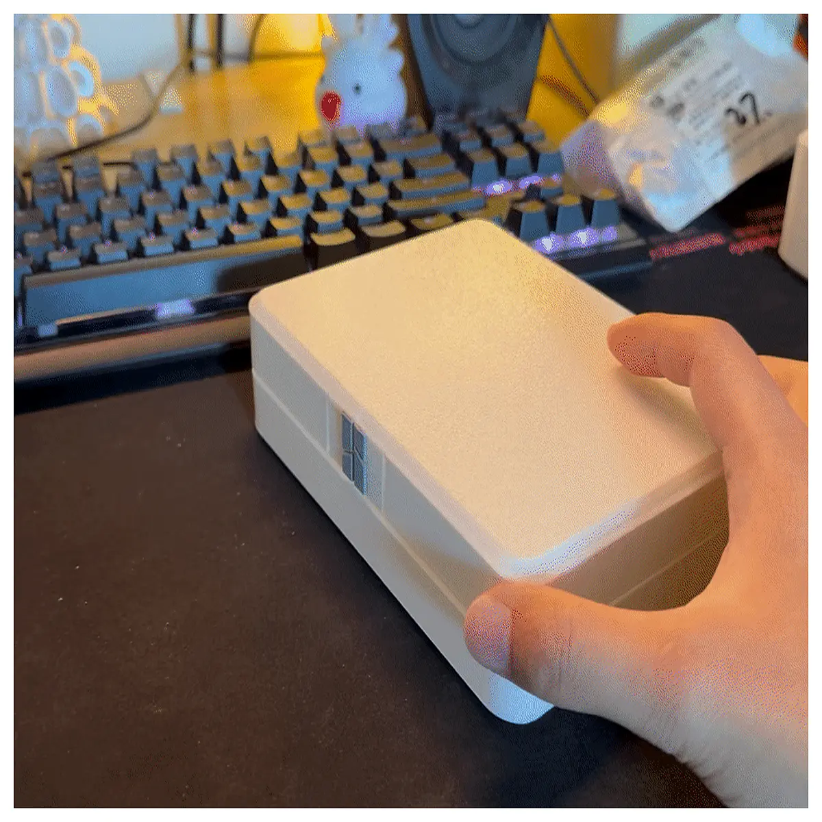 Mini Storage Box Press Switch No Clips Molded Compression Box Space Saving Organizer Easy to Use Storage Box