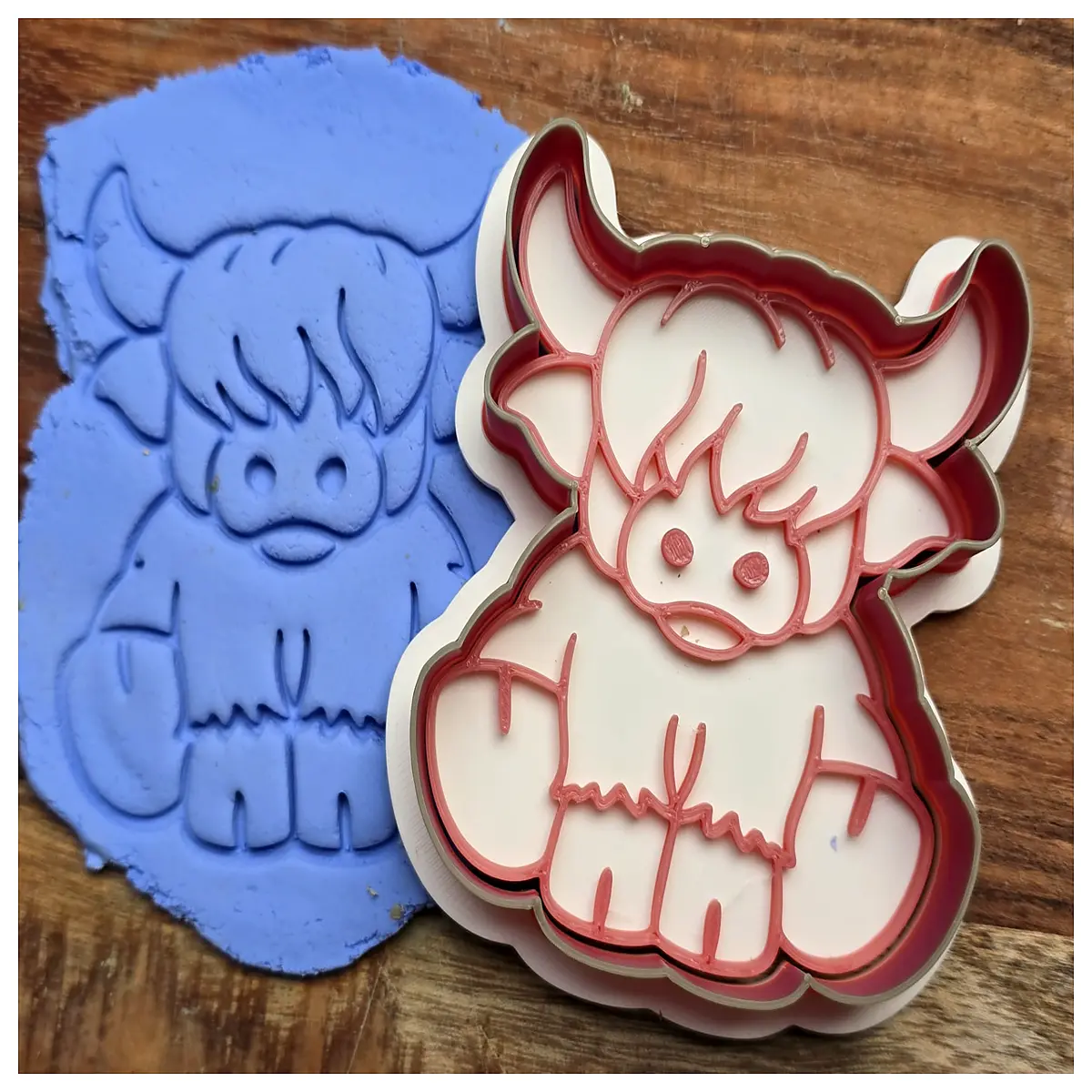 cute sitting cow cookie cutter stamp embossing tool for baking fondant adorable animal pastry presser