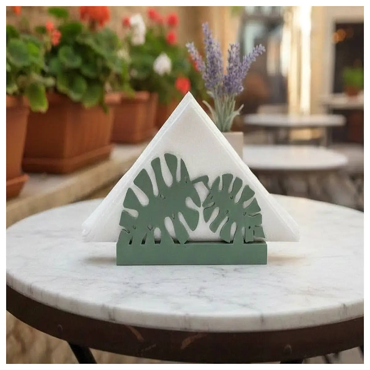 Kengba Leaf Napkin Holder Organizer Shelf Desktop Decoration Kitchen Bathroom Multi Purpose Stand