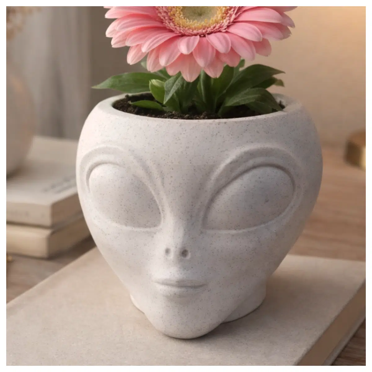 alien themed planter pot sci fi decor ceramic succulent vase modern home garden