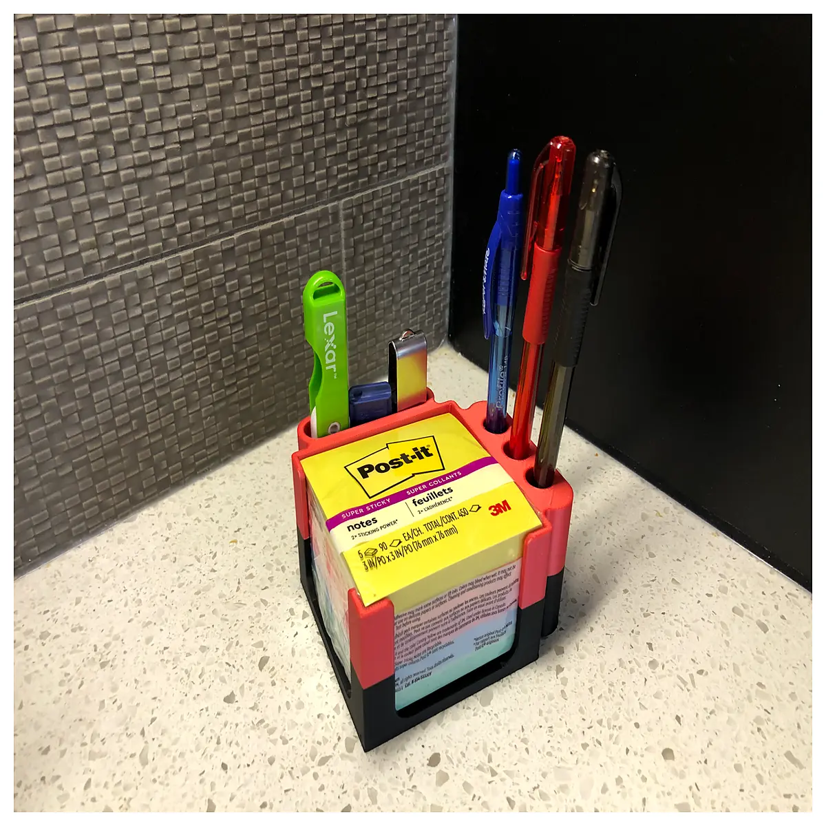 Double Post it Note Holder Desk Organizer File Storage Office Supplies Post it Stand Multi Purpose Shelf