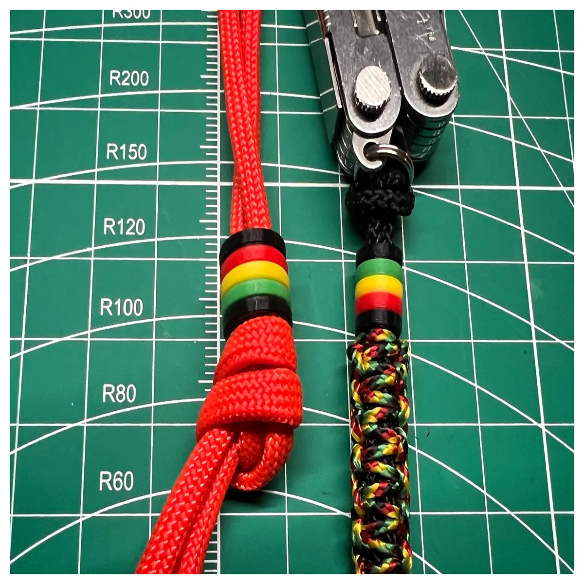 Ghost Style EDC Paracord Keychain Rope Attachment Tool Outdoor Survival Gear Accessory Hiking Camping Climbing