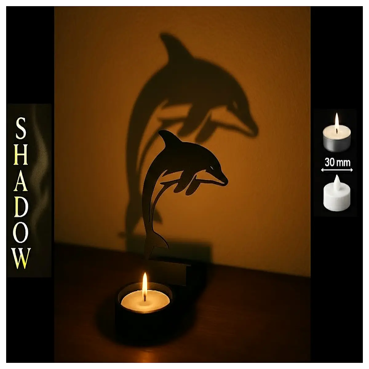 Shadow Art Dolphin Canvas Wall Decor Hanging Painting Dolphin Theme Decoration Indoor Wall Art
