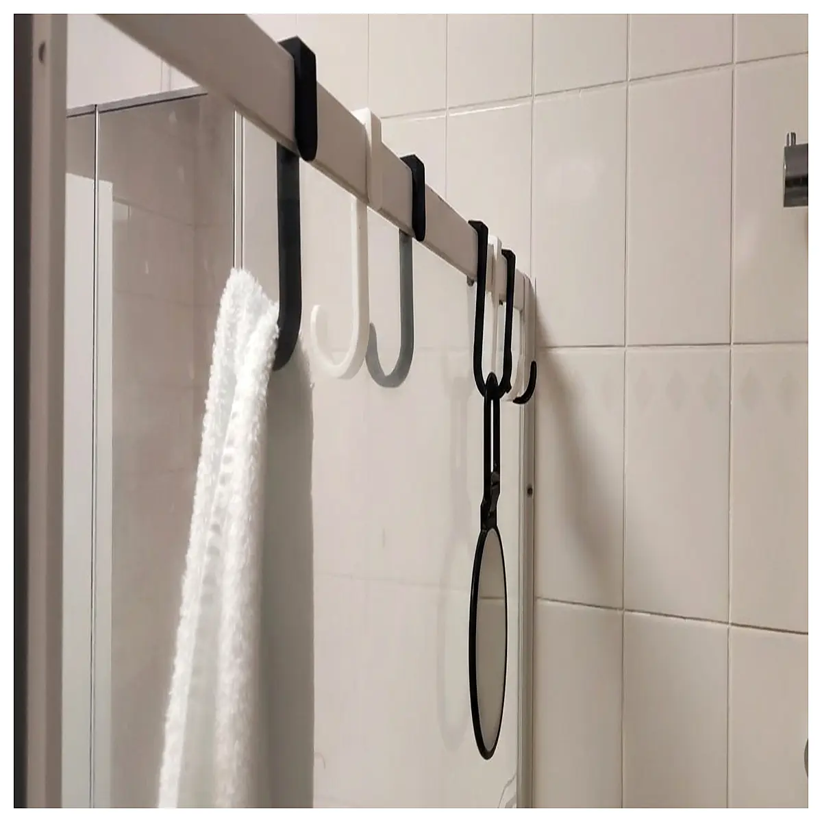 adjustable door hook organizer for coats hats bags space saving over the door storage rack duty no drill hanger for entryway closet