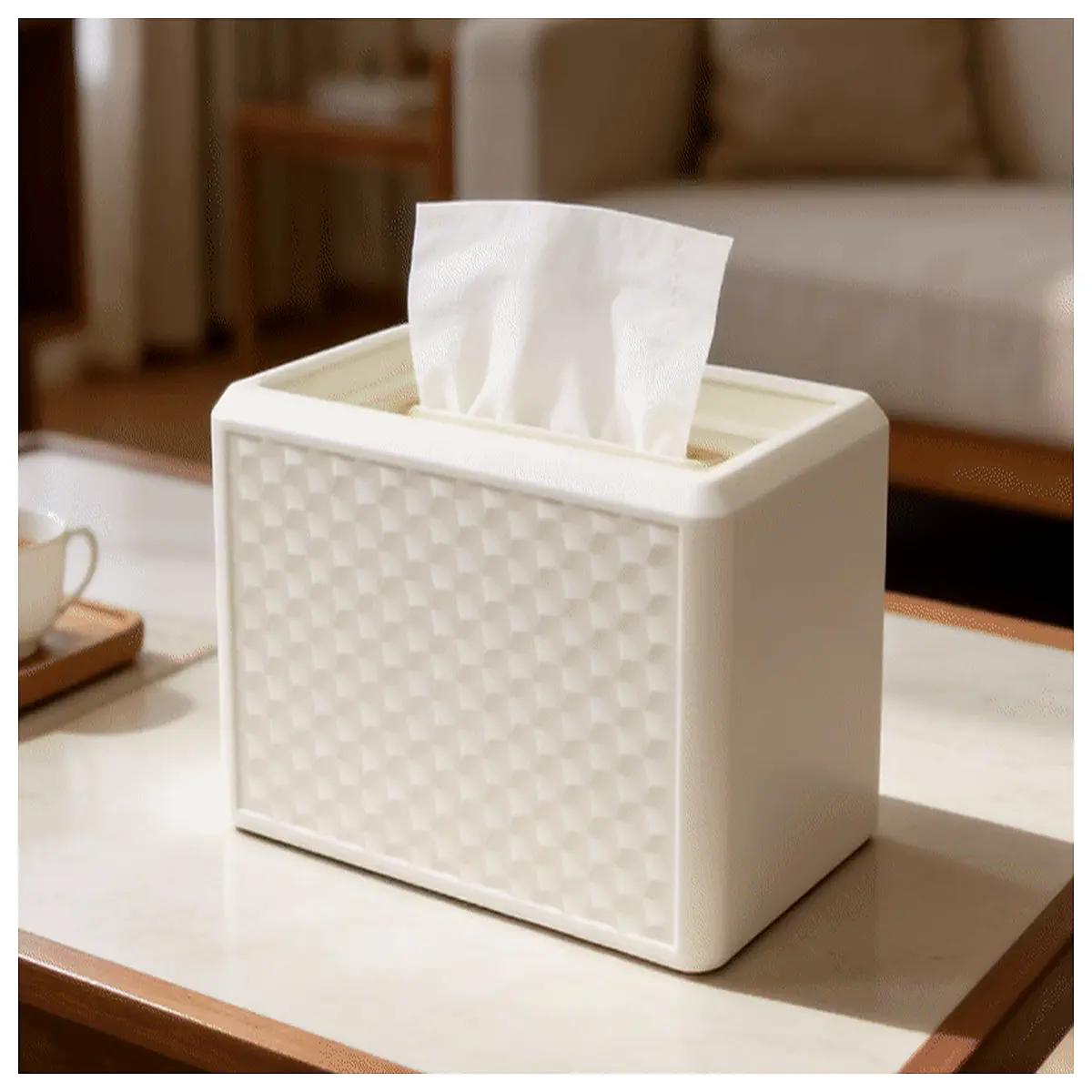 Immersive 3D Tissue Box Hexagonal Smooth Paper Towel Dispenser Multi Functional Storage Tissue Box
