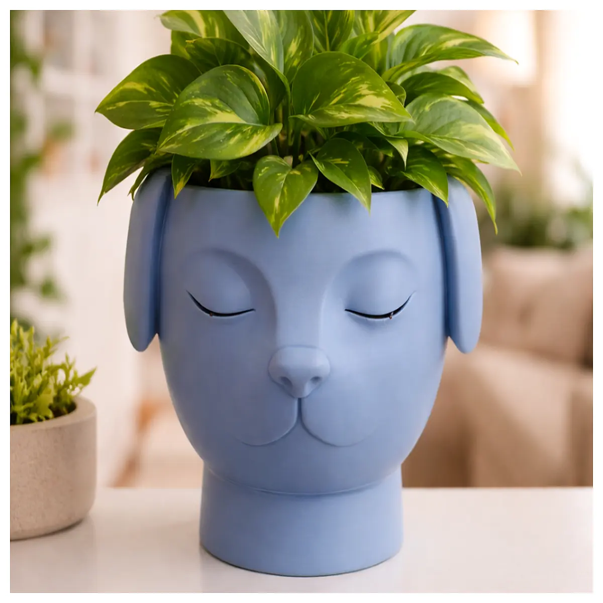 quiet planter dog statue silent decorative garden flower pot cute ceramic pet animal planter for indoor outdoor home decor
