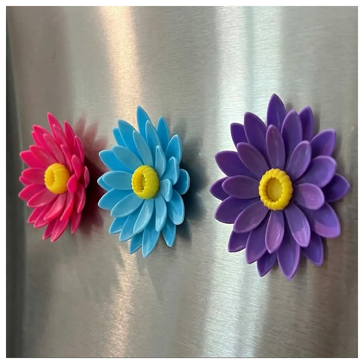 multi piece flower fridge magnets for kitchen decor cute water lily refrigerator accessories