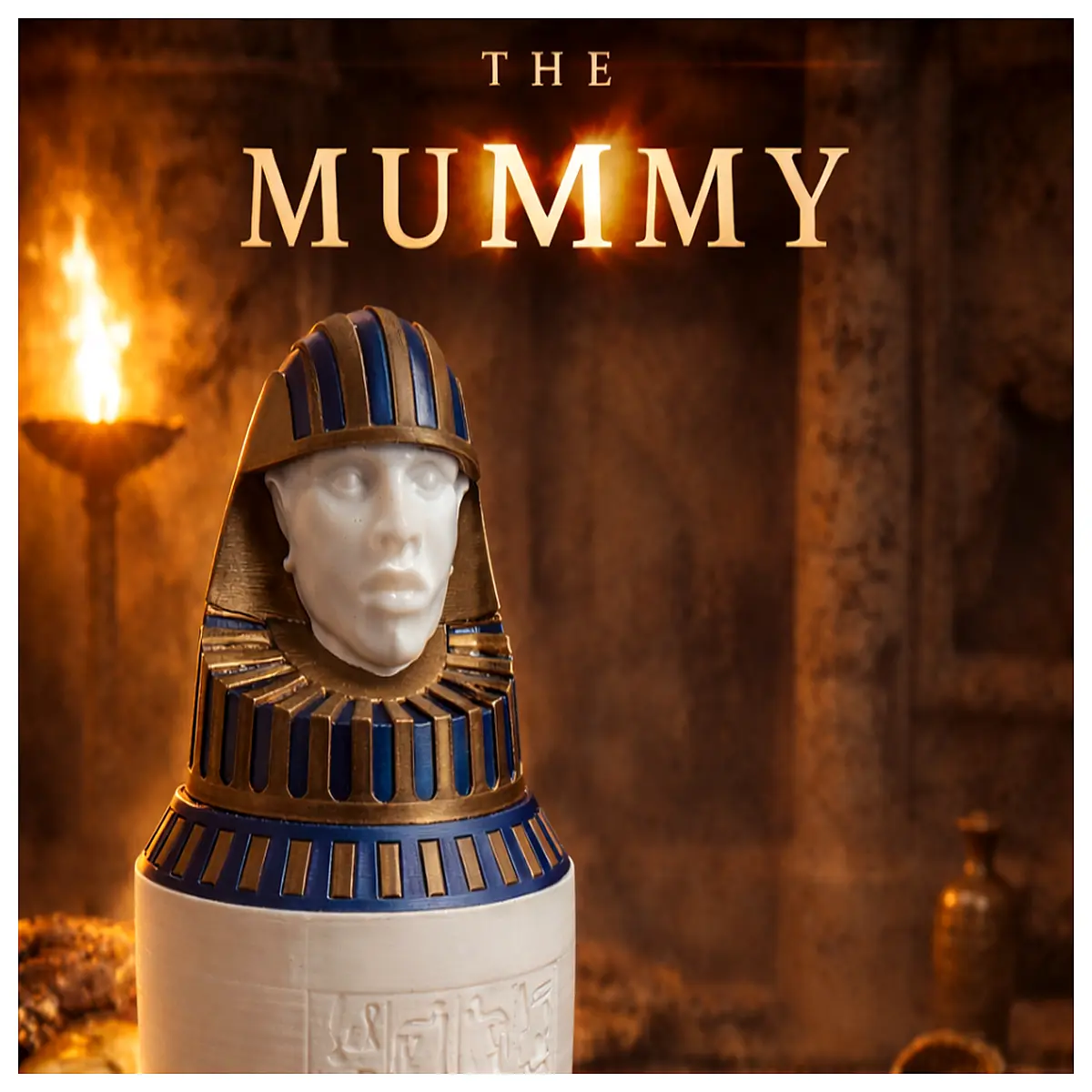 ancient egyptian canopic jar with human head horus museum quality resin funerary art home decor