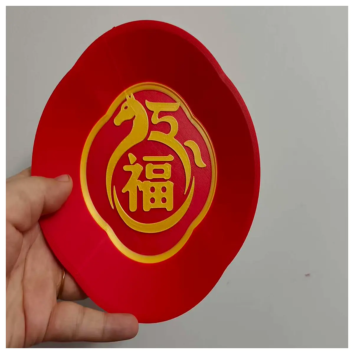 chinese dragon horse spirit blessing plate lucky charm home decor traditional culture gift