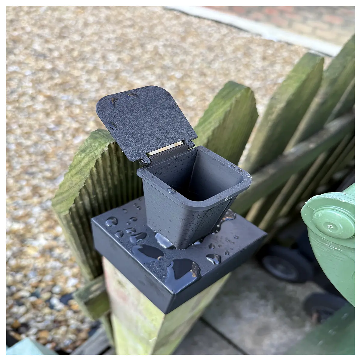 duty round trash can lid for 3x3 bollard post cap waste bin cover outdoor commercial
