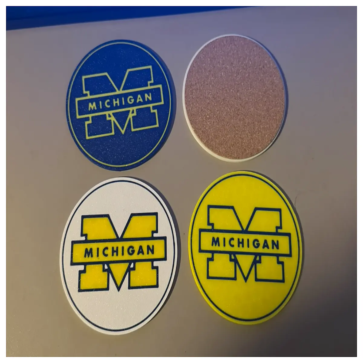 michigan wolverines bar coasters 2 pack 3 pack university drink mats for tailgating party home decor