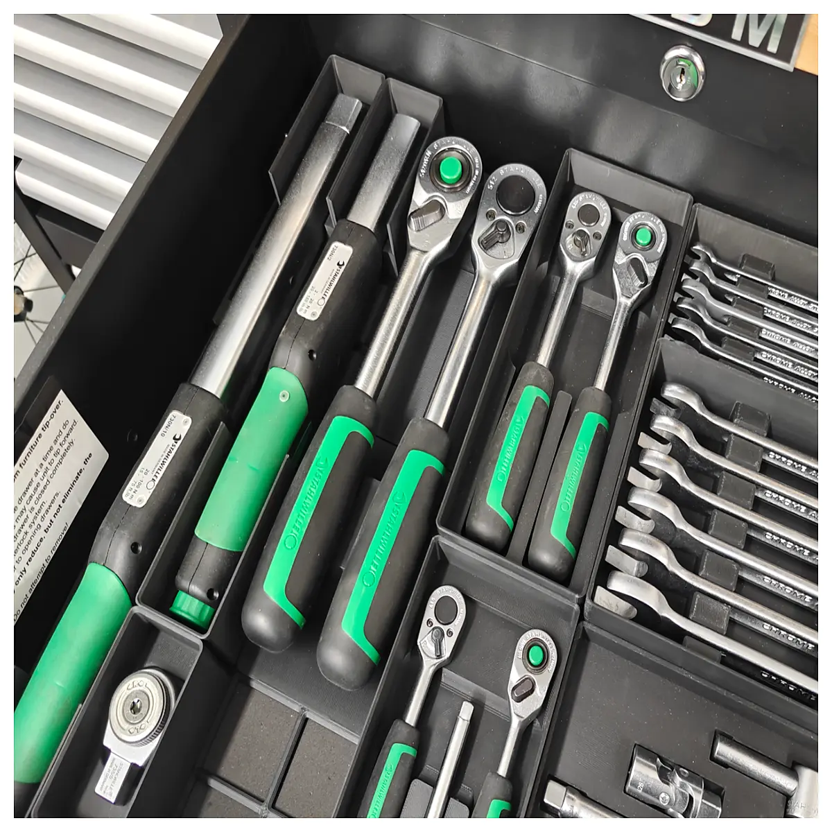 stahlwille 12 inch ratchet wrench gridfinity organizer box slim storage case for tools