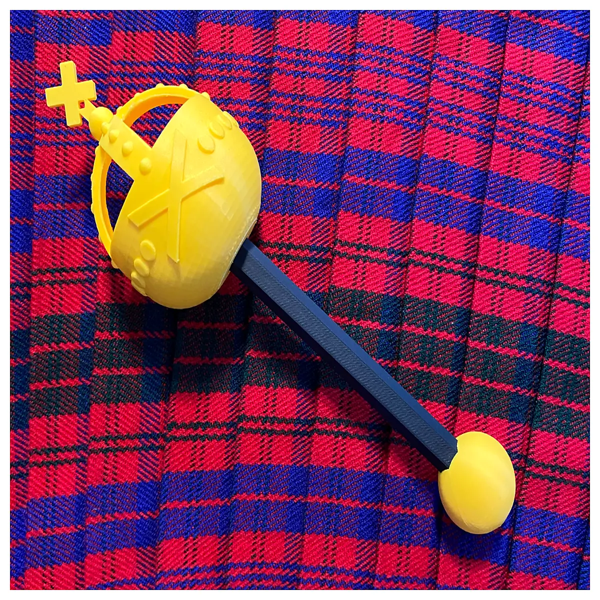 Scottish Crown Wand St Andrew Cross Flag Ceremony Stick Highland Festival Accessory Traditional Culture Decoration