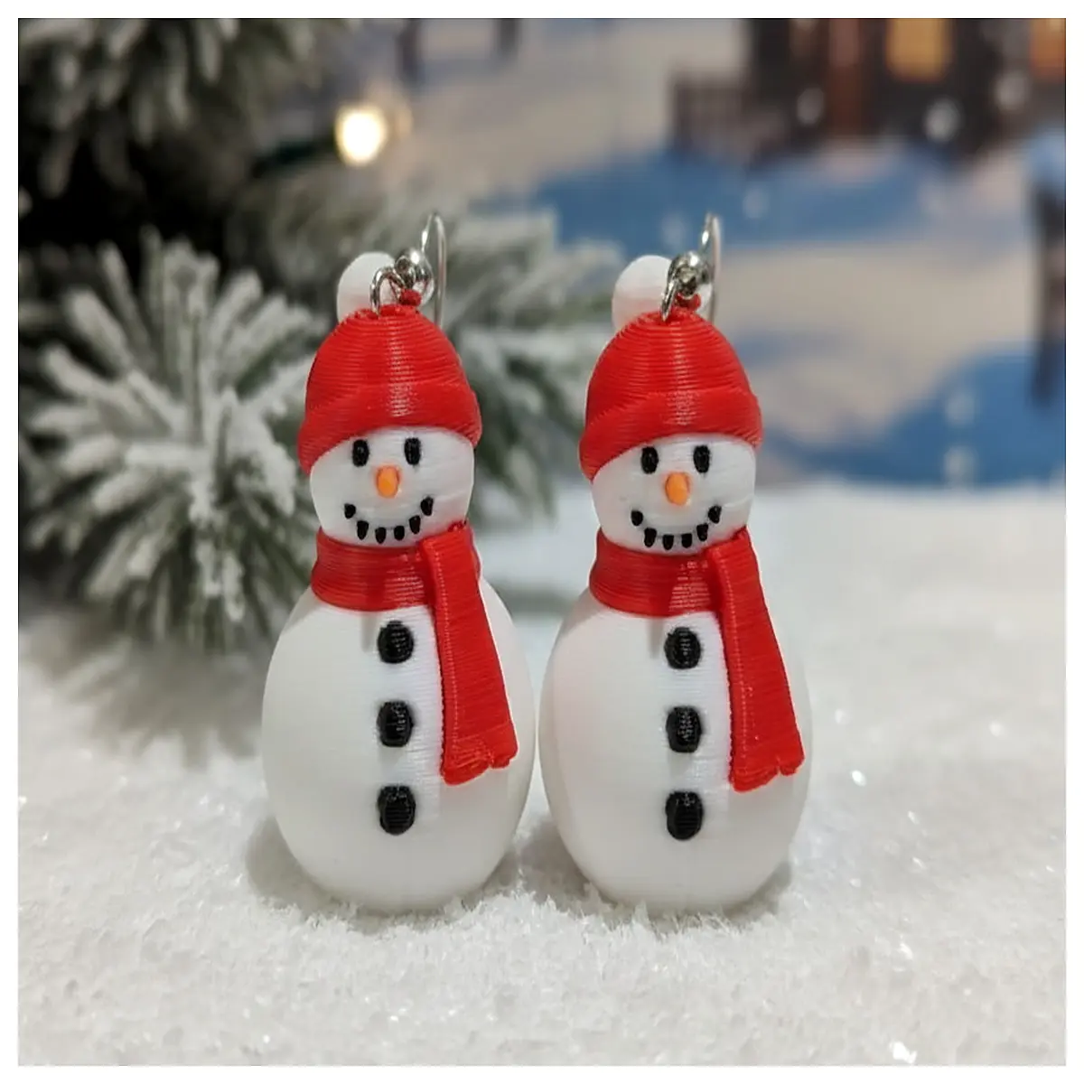 Snowman Earrings Women Winter Cute Snowflake Ice Theme Jewelry Festive Gift Christmas Decoration Earrings