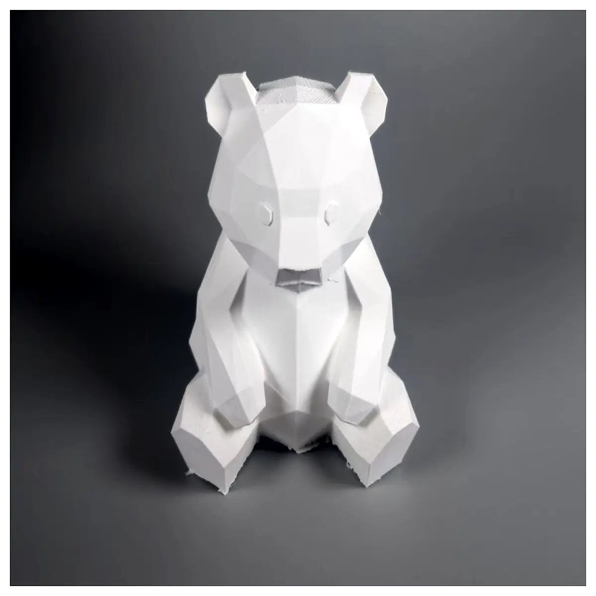 geometric polygon bear plushie low poly stuffed animal modern decor kids room toy