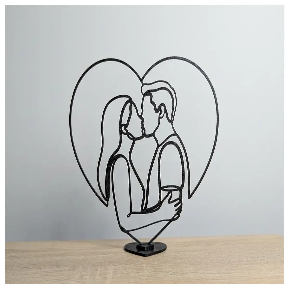 Couple Kissing Figurine Endless Love Minimalist Gift Romantic Kiss Keepsake Ornament Anniversary Present Couple Decor Love