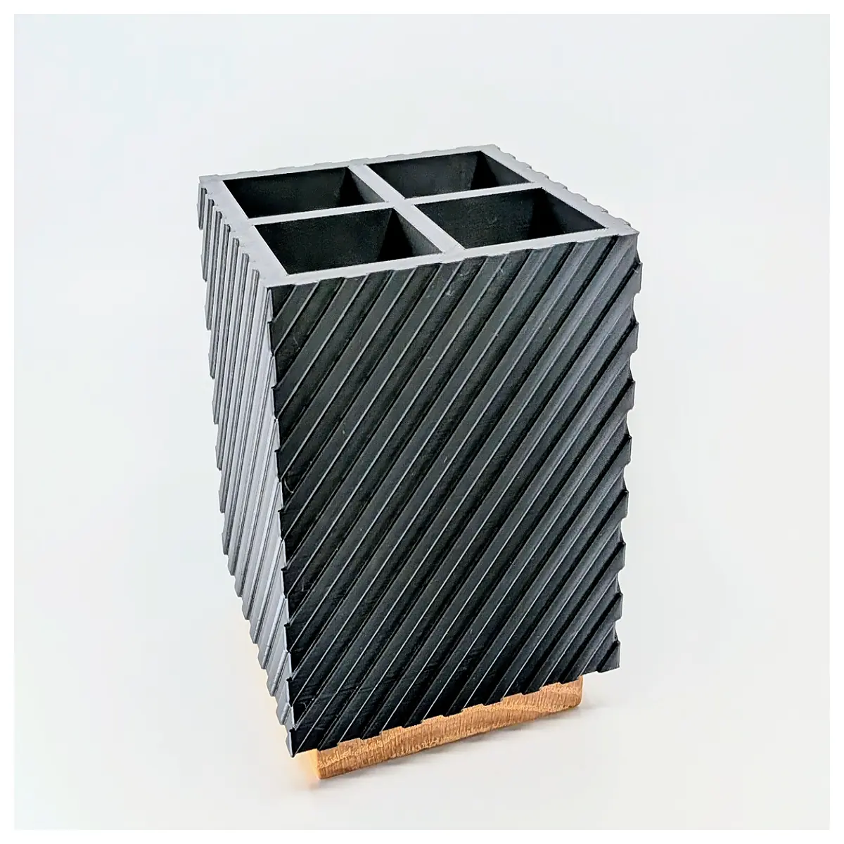 geometric striped desk organizer pen holder cylindrical pencil cup office supplies stationery storage container