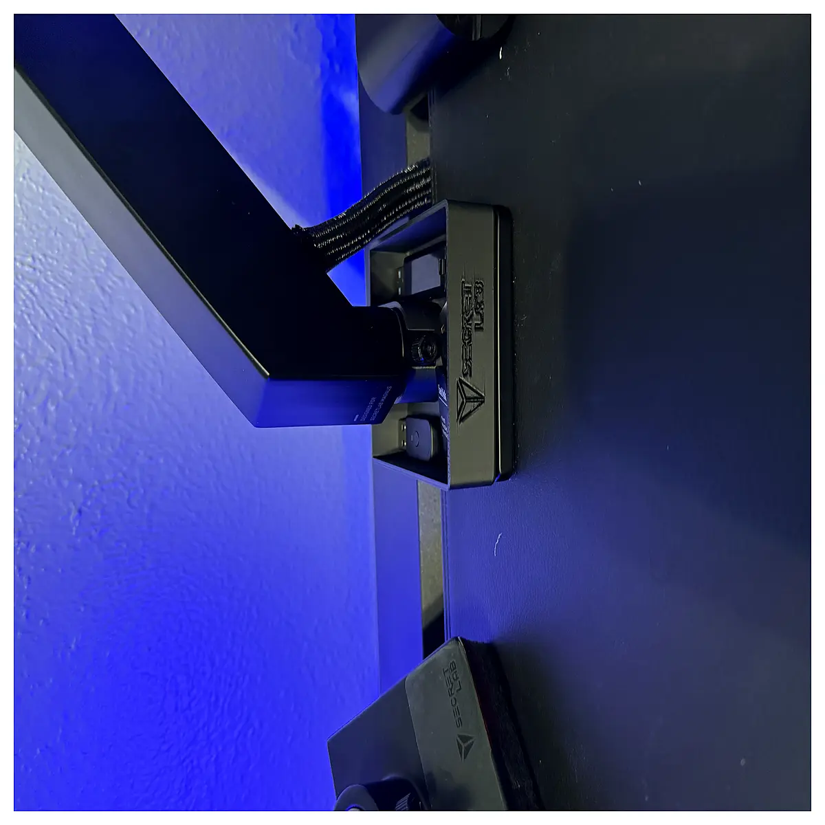 secret labs monitor riser with storage organizer for desk cable management